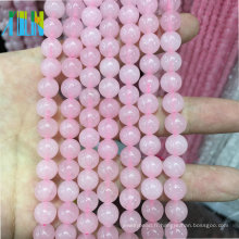 Perles de bijoux en pierre naturelle de pierre de quartz rose bon marché pour la fabrication de bijoux